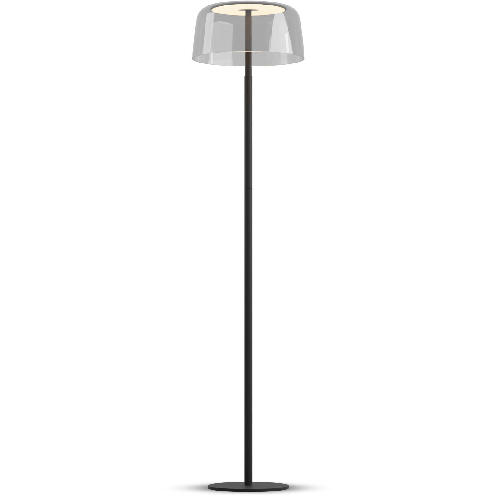 Yurei 51.5 inch 14.00 watt Matte Black Floor Lamp Portable Light in Acrylic Clear